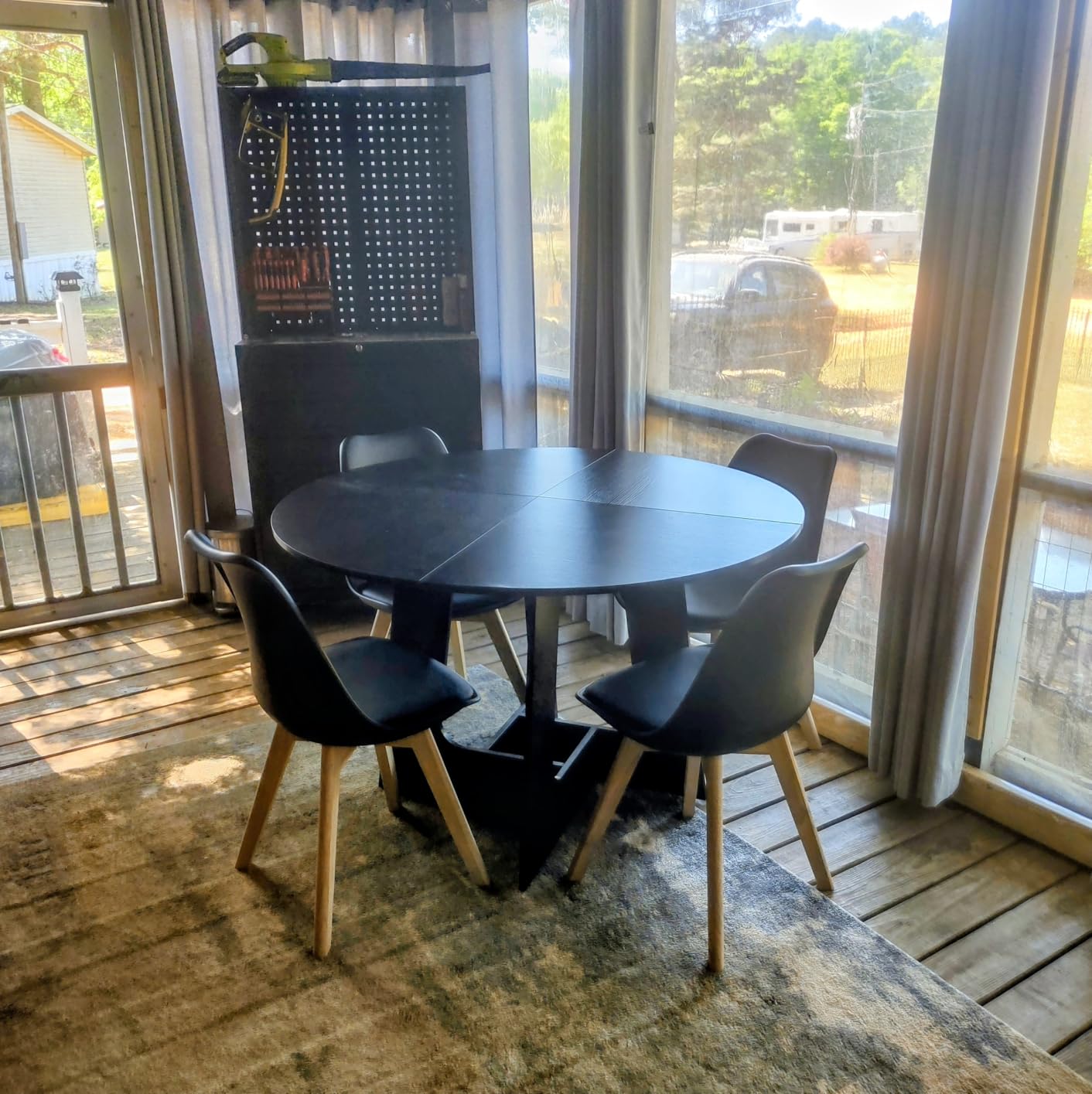 Dining Chairs Set of 4, Modern Upholstered Dining Room Chairs with PU Leather Padded Seat, Armless Kitchen Chairs with Curved Backrest customer photo 1