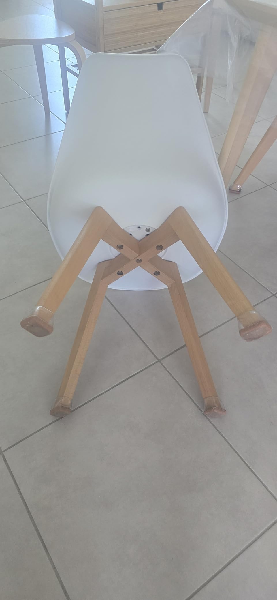 Dining Chairs Set of 4, Modern Upholstered Dining Room Chairs with PU Leather Padded Seat, Armless Kitchen Chairs with Curved Backrest customer photo 2