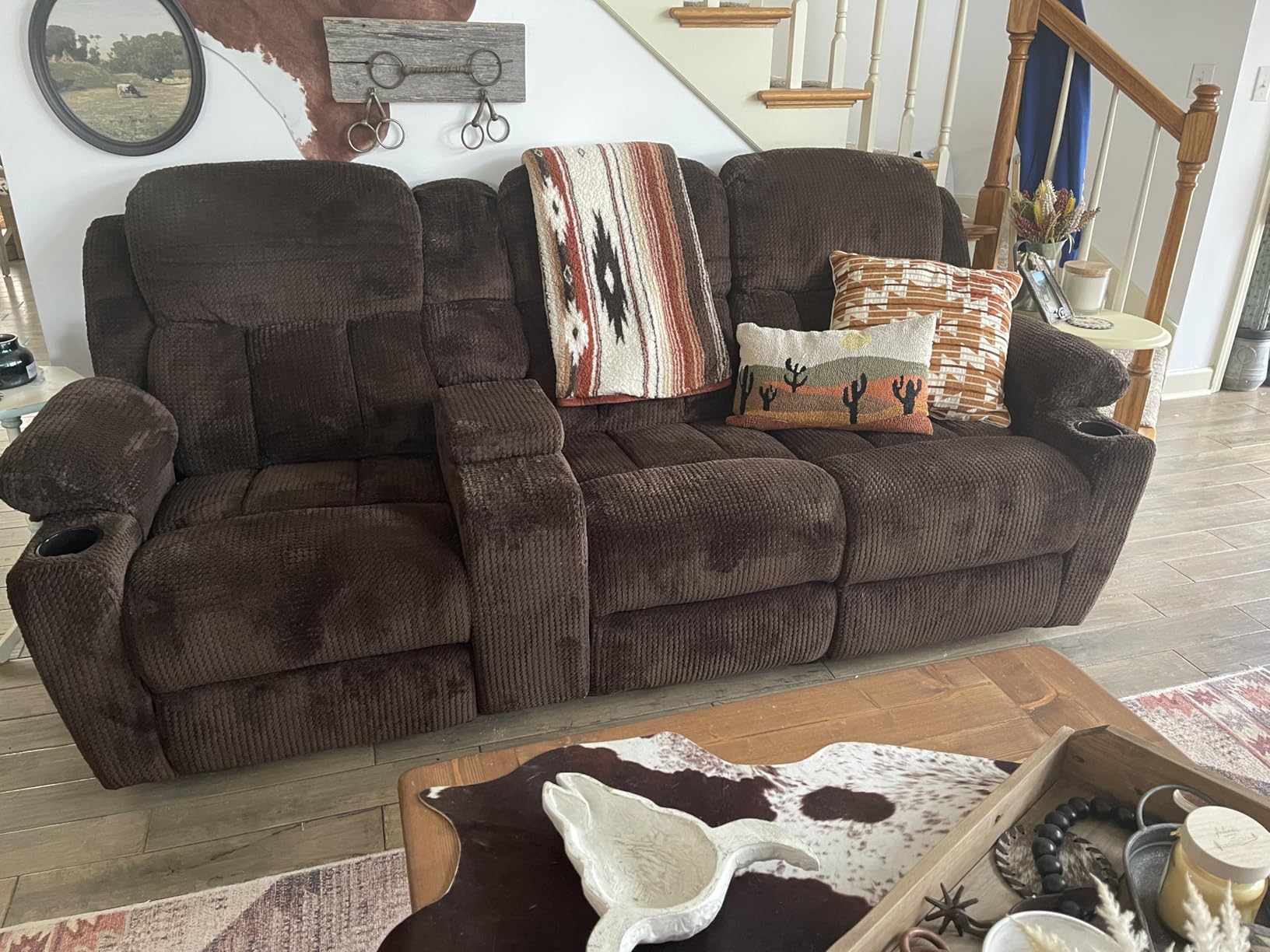 Jocisland Reclining Couch, Power Reclining Sofa with Dual Wingback, 3 Seater Recliner Sofa, Recliner Couches for Living Room (Dark Gray) customer photo 2
