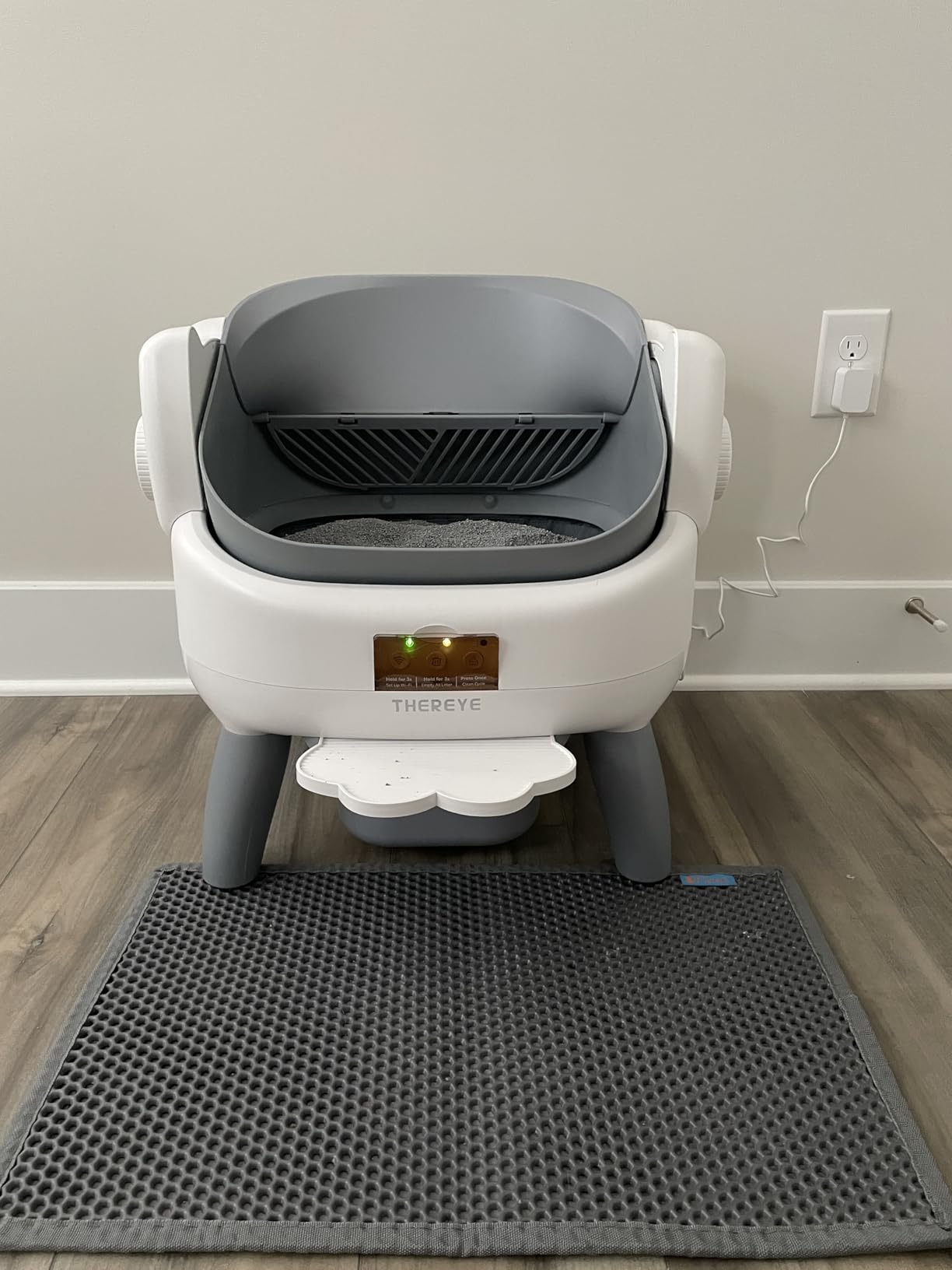 Thereye Automatic Litter Box with Entry Step, Open-Top Self Cleaning Litter Box for Multiple Cats, 11 Safety Protections & App Control, Odor Control Smart Cat Litter Box with Trash Bags/Litter Mat customer photo 2
