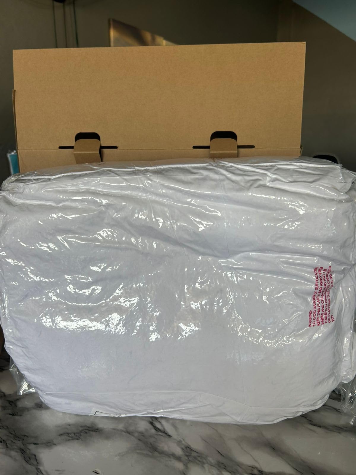 Martha Stewart Luxury White Goose Feathers Down Fiber Duvet Insert Queen Size - Hotel Collection 100% Cotton Comforter, All Season Medium Warmth, Breathable, Hypoallergenic, 90 x 90 Inch customer photo 2