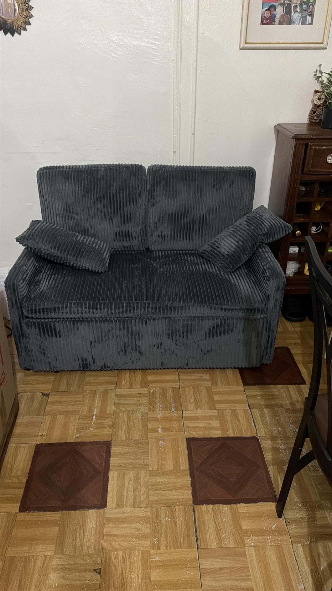 Ahomly 77.2'' Extended Pull Out Sofa Bed, 3-in-1 Convertible Loveseat Sleeper Couch Bed, Corduroy Sofa for Living Room, Bedroom, Apartment customer photo 2