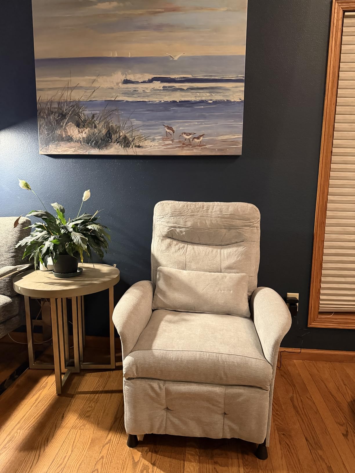 Power Recliner Chair for Adults with Heat & Massage - Soft Fabric Electric Reclining Sofa with Remote Control, 3 Side Pockets, 180° Lay Sleeper for Living Room Home Theater, Black customer photo 2