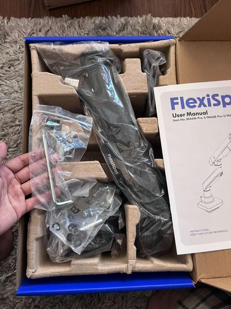 FlexiSpot Monitor Arm, Premium Aluminum Monitor Desk Mount Fits Screen up to 35 Inches, Fully Adjustable Monitor Stand with C-Clamp & Grommet Base for Home Office, Holds 6.61 to 26.46 lbs, Black customer photo 1