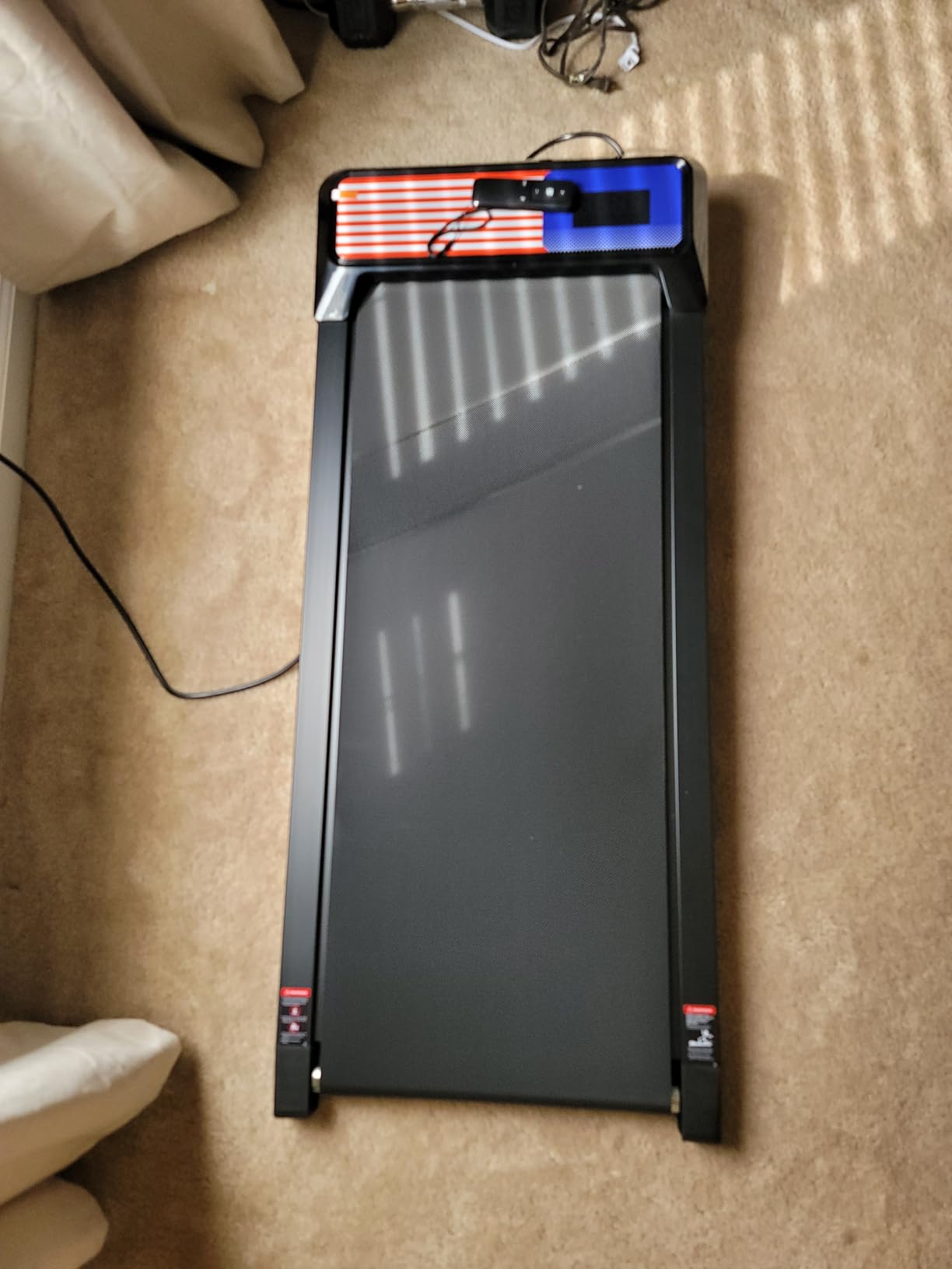 Walking Treadmill Pad with 8% Incline for Home, Under Desk Treadmill for Home Office, 2.5HP Quiet Portable Walking Mat, 265 lbs Capacity, Compact Treadmill for Small Spaces with 15