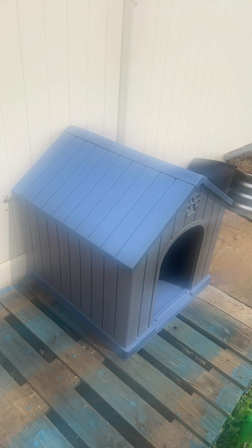 EFU Large Dog House Outdoor Indoor, Waterproof Dog House with Air Vents and Elevated Floor, Weatherproof Dog Kennel for Small - Large Dogs, Durable Pet Shelter for Patio Yard Porch, Grey customer photo 2