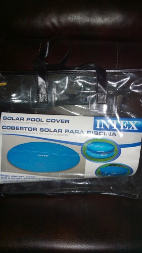 INTEX 28013E Solar Pool Cover: for 15ft Round Easy Set and Metal Frame Pools - Insulates Pool Water - Reduces Water Evaporation - Keeps Debris Out - Reduces Chemical Consumption customer photo 1
