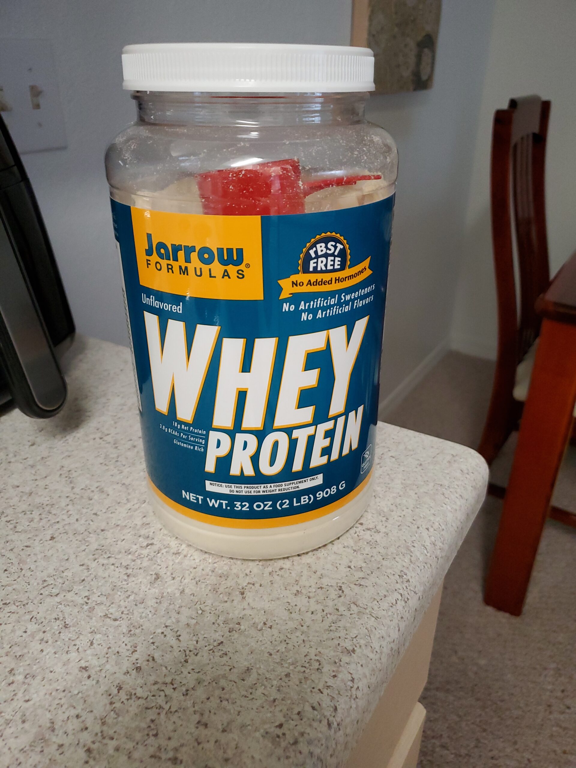 Jarrow Formulas Whey Protein with 18g Protein, 3.8g BCAAs, and Glutamine, Unflavored Powder, 32 oz, Approximately 38 Day Supply customer photo 1