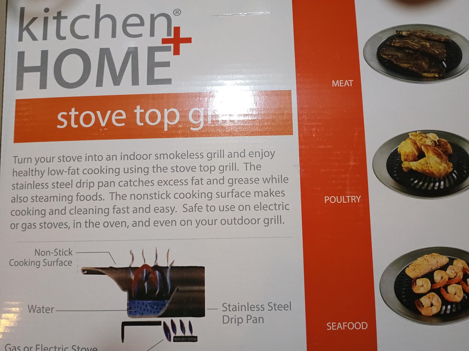 Kitchen + Home Stove Top Smokeless Grill Indoor BBQ, Stainless Steel with Double Coated Non Stick Surface customer photo 1