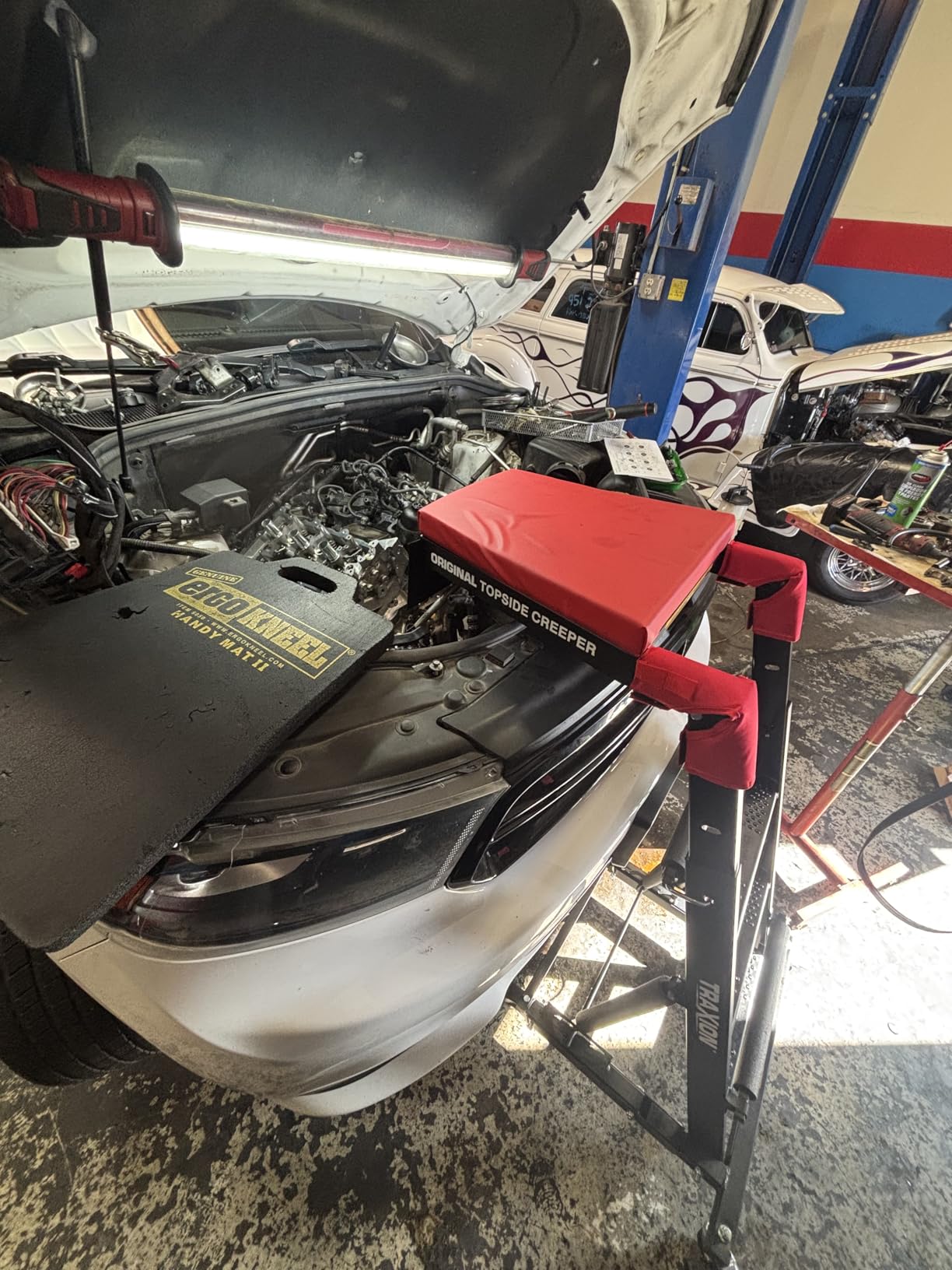 Traxion 3-100 Foldable Topside Automotive Engine Creeper, Red & Black customer photo 2