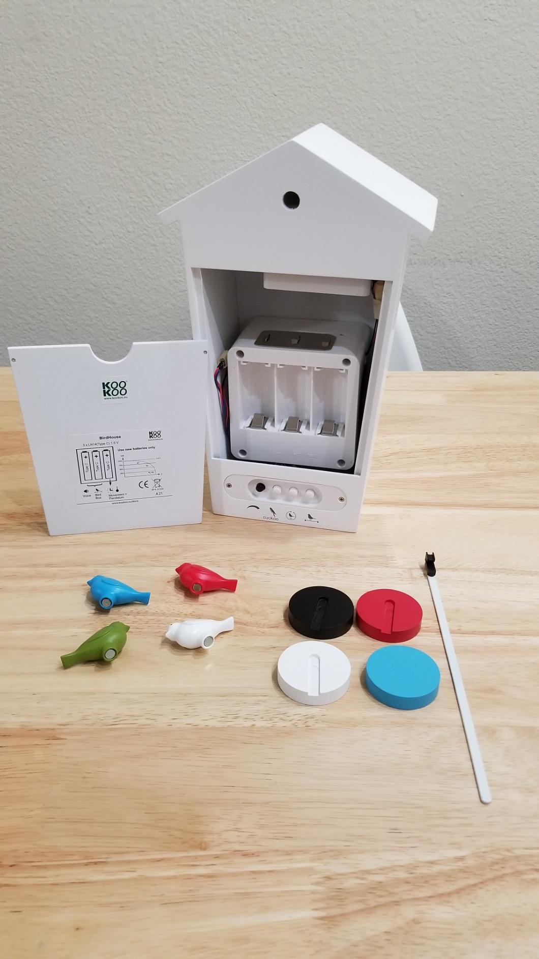 KOOKOO Birdhouse White, modern design cuckoo clock with 12 natural bird voices or cuckoo call customer photo 2