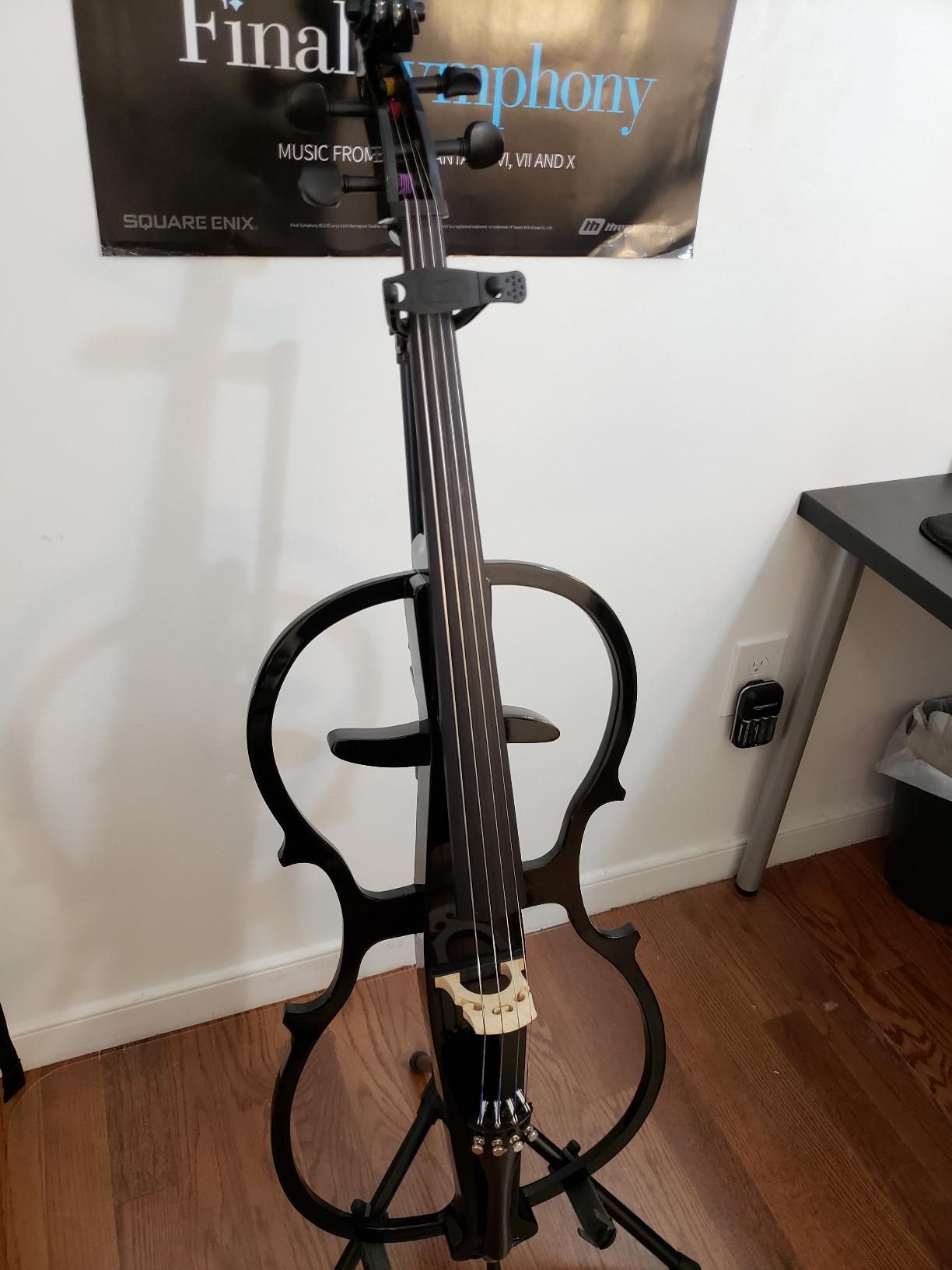 Cecilio CECO-1DW Ebony Electric Silent Metallic Mahagony Cello in Style 1, Size 4/4 (Full Size) customer photo 2
