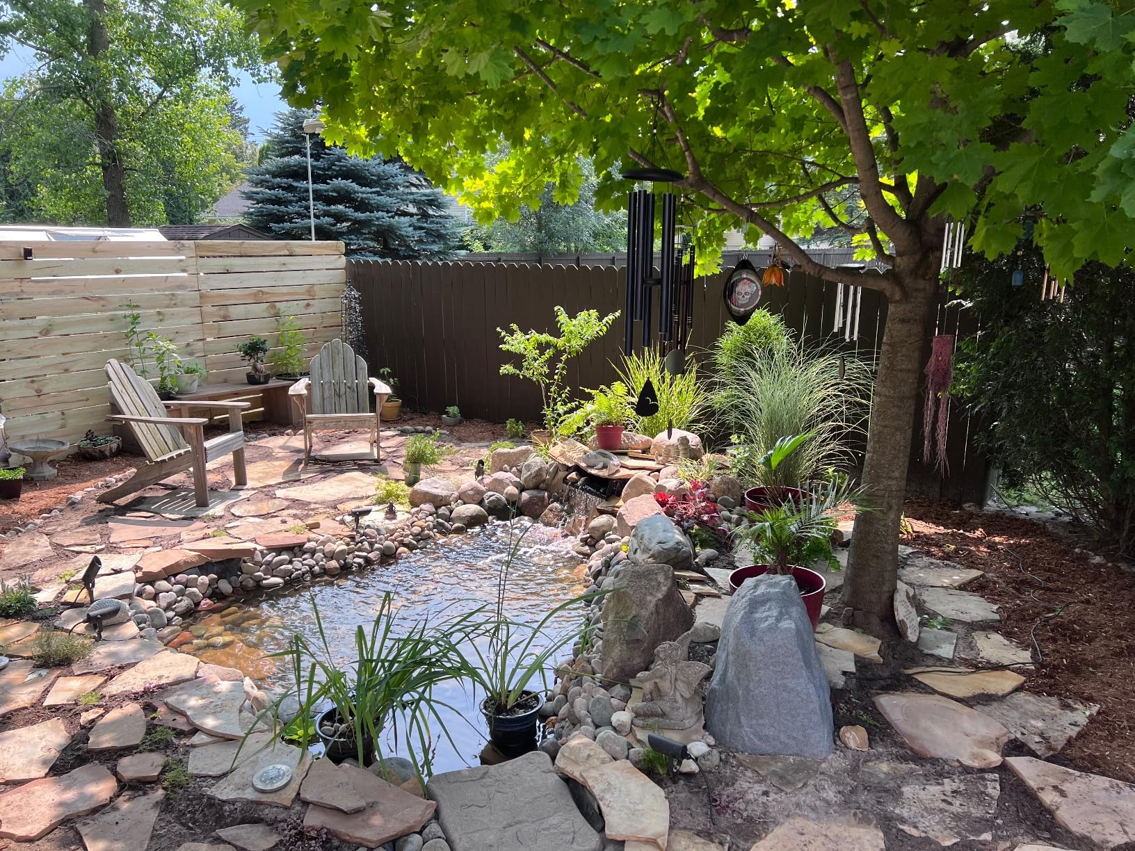 HALF OFF PONDS PondBuilder Crystal 4,000 GPH Submersible Pump Pond Kit 20' x 25' EPDM Rubber Pond Liner, Waterfall Filter, Skimmer, Lighting & Plumbing Koi Pond Kit, Backyard Water Garden customer photo 2