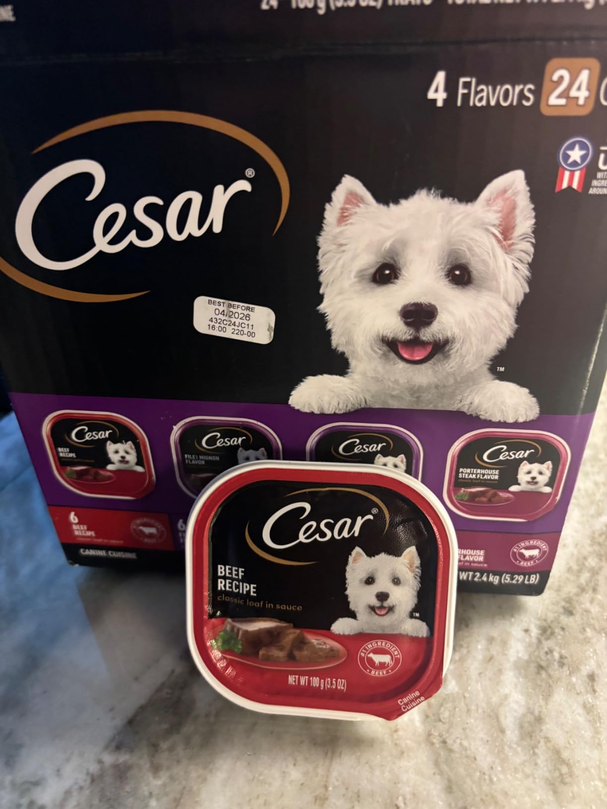 Cesar Classic Loaf in Sauce Wet Dog Food, Variety Pack (24 Count, 3.5 oz. Trays) customer photo 1