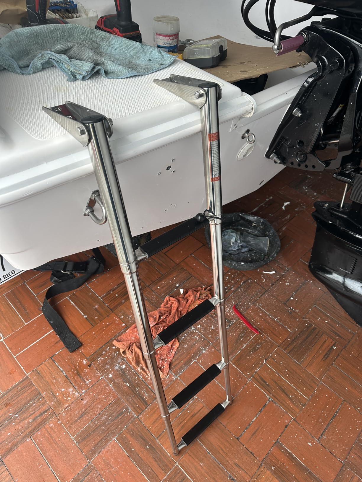 Amarine Made 4 Step Stainless Steel Telescoping Boat Ladder Swim Step customer photo 1