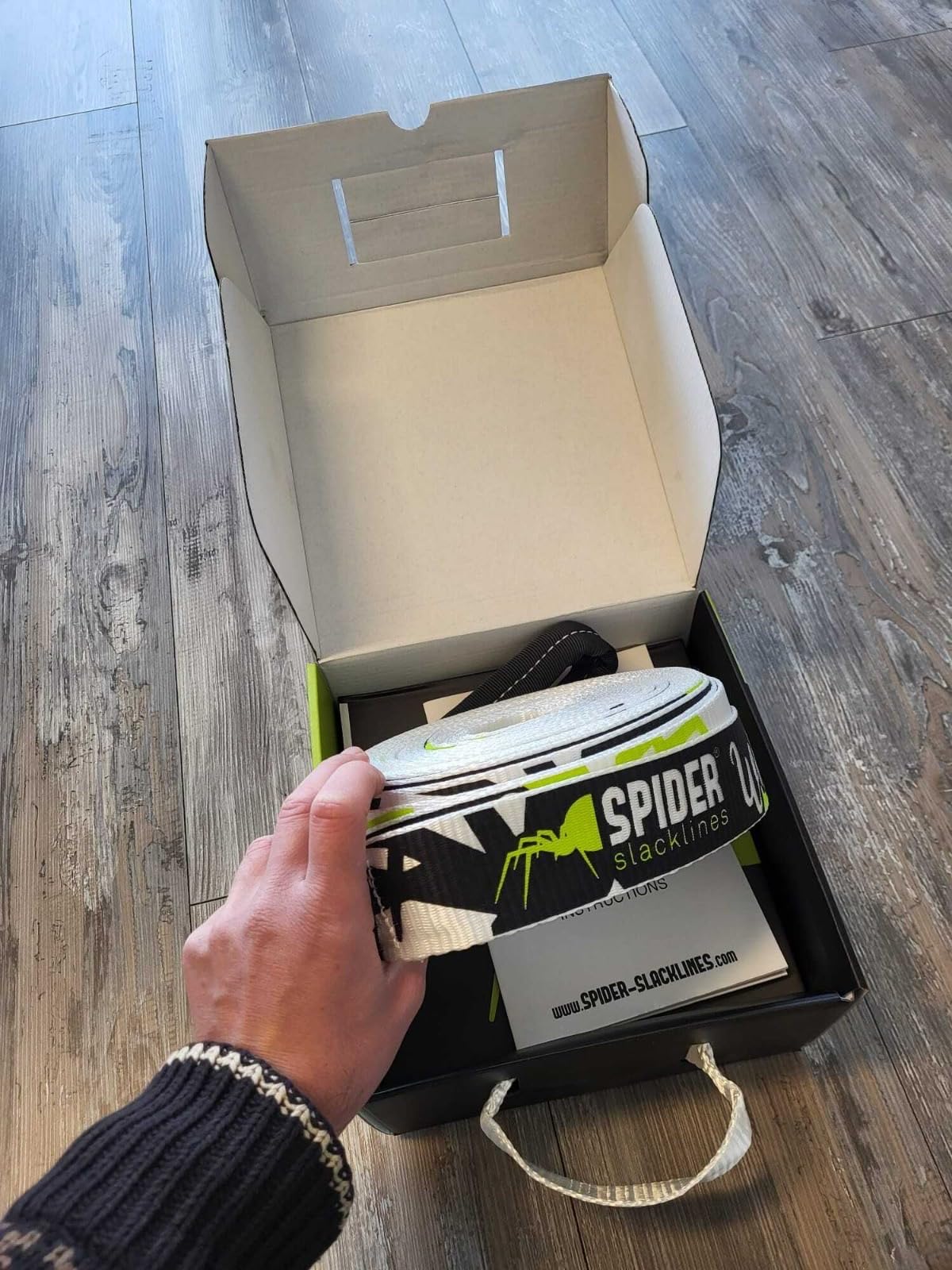 Spider Slacklines - White Line Slackline Kit for Beginners - Contains a Ratchet and a 50 ft Line - Complete Set 50 ft Length customer photo 1