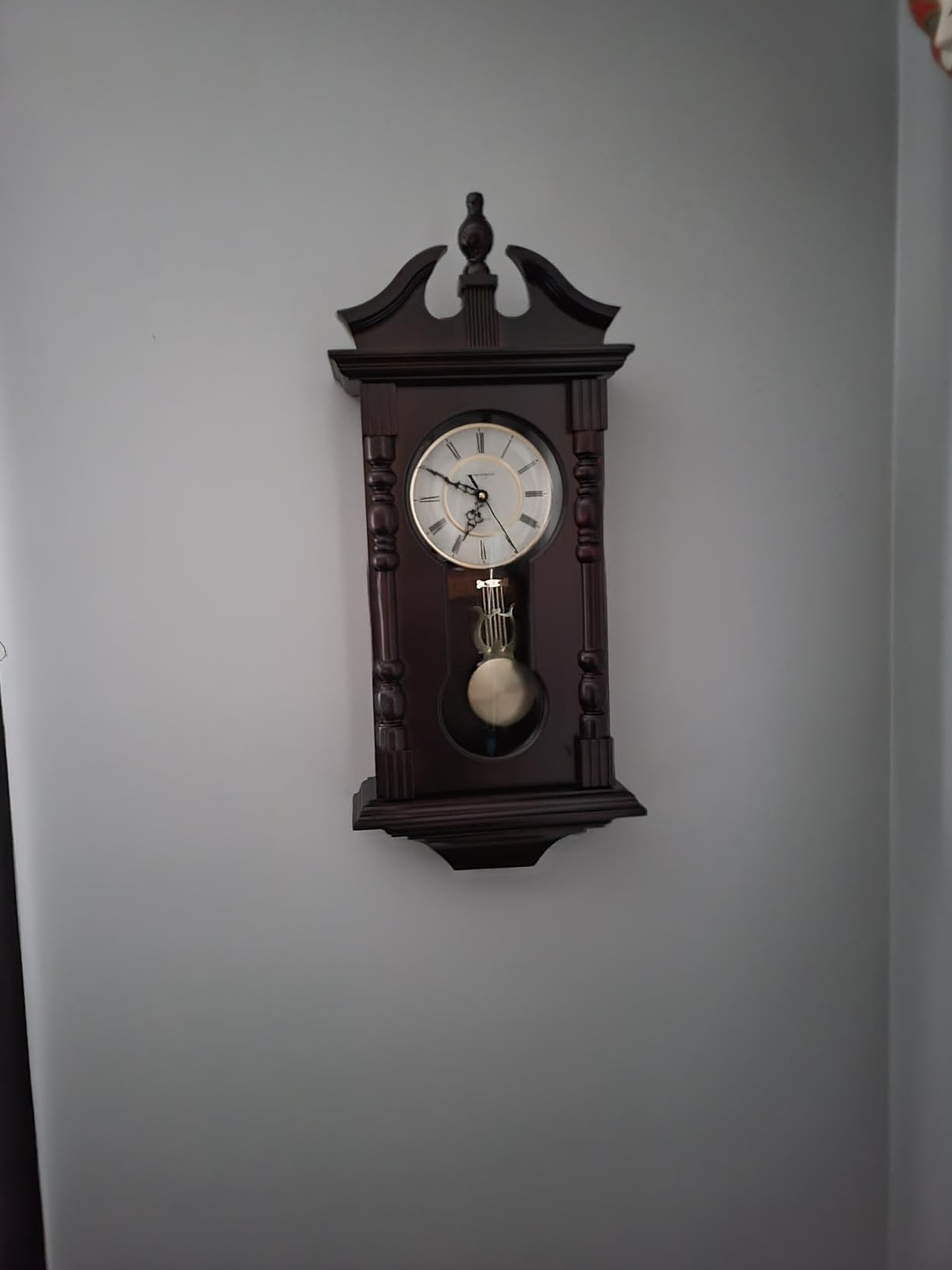 Grandfather Wood Wall Clock with Chime, Pendulum Wood Traditional Clock, Westminster Melody customer photo 2