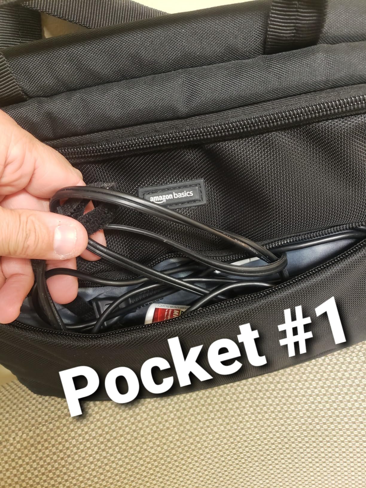 Amazon Basics Laptop Shoulder Bag with Compartments, 17.3-inch, Black, Large Capacity, Fits Dell, HP, ASUS, Lenovo, MacBook Pro and more customer photo 2