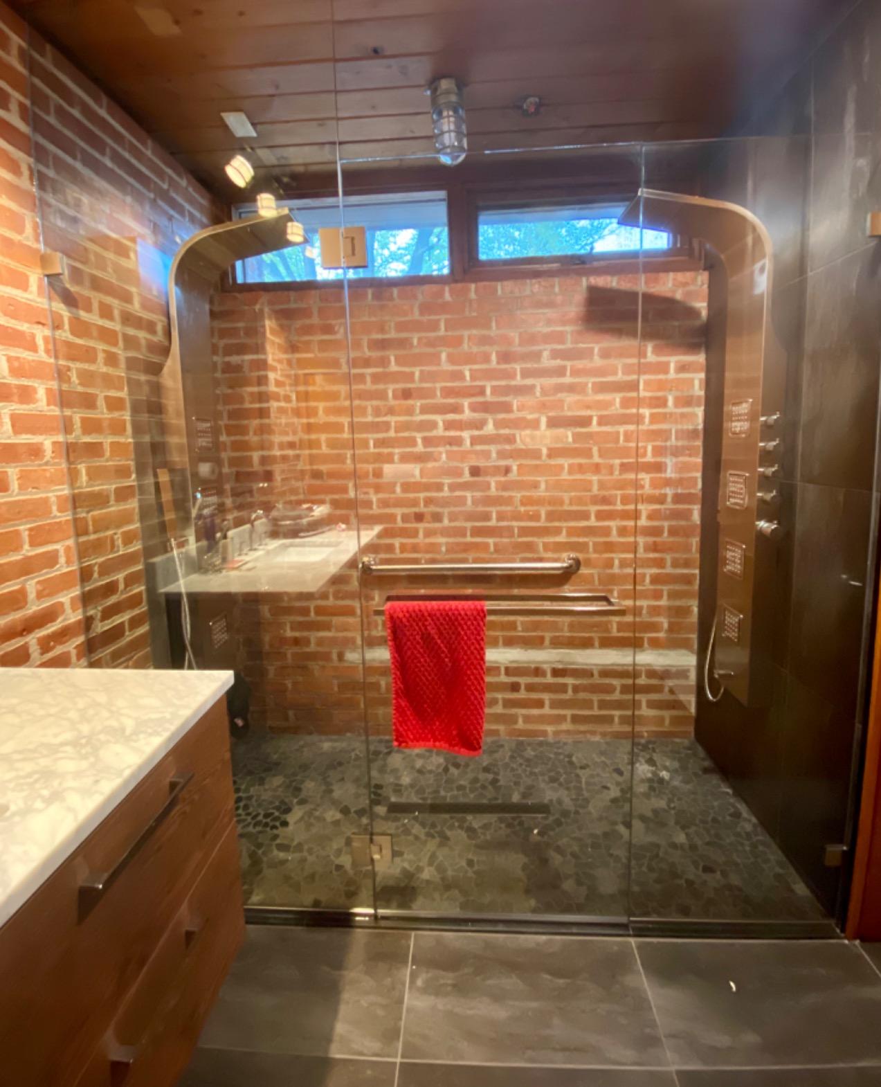 ANZZI Shower Head Panel Tower, Echo Brushed Steel Stainless Steel Metal, 4 Turbo Jetted & Multi Functional, High Pressure Jet + Rainfall + Handheld Wand Attachment Combo, Wall Mount (SP-AZ022) customer photo 2