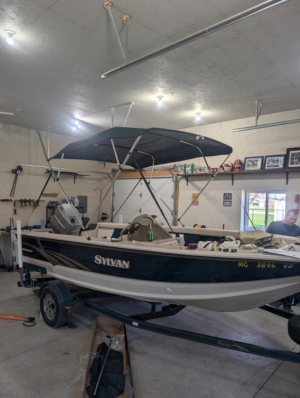 Naviskin 10 Optional Colors Available 3-4 Bow 13 Different Size Bimini Top Cover Includes Mounting Hardwares, Storage Boot with 1 Inch Aluminum Frame customer photo 1