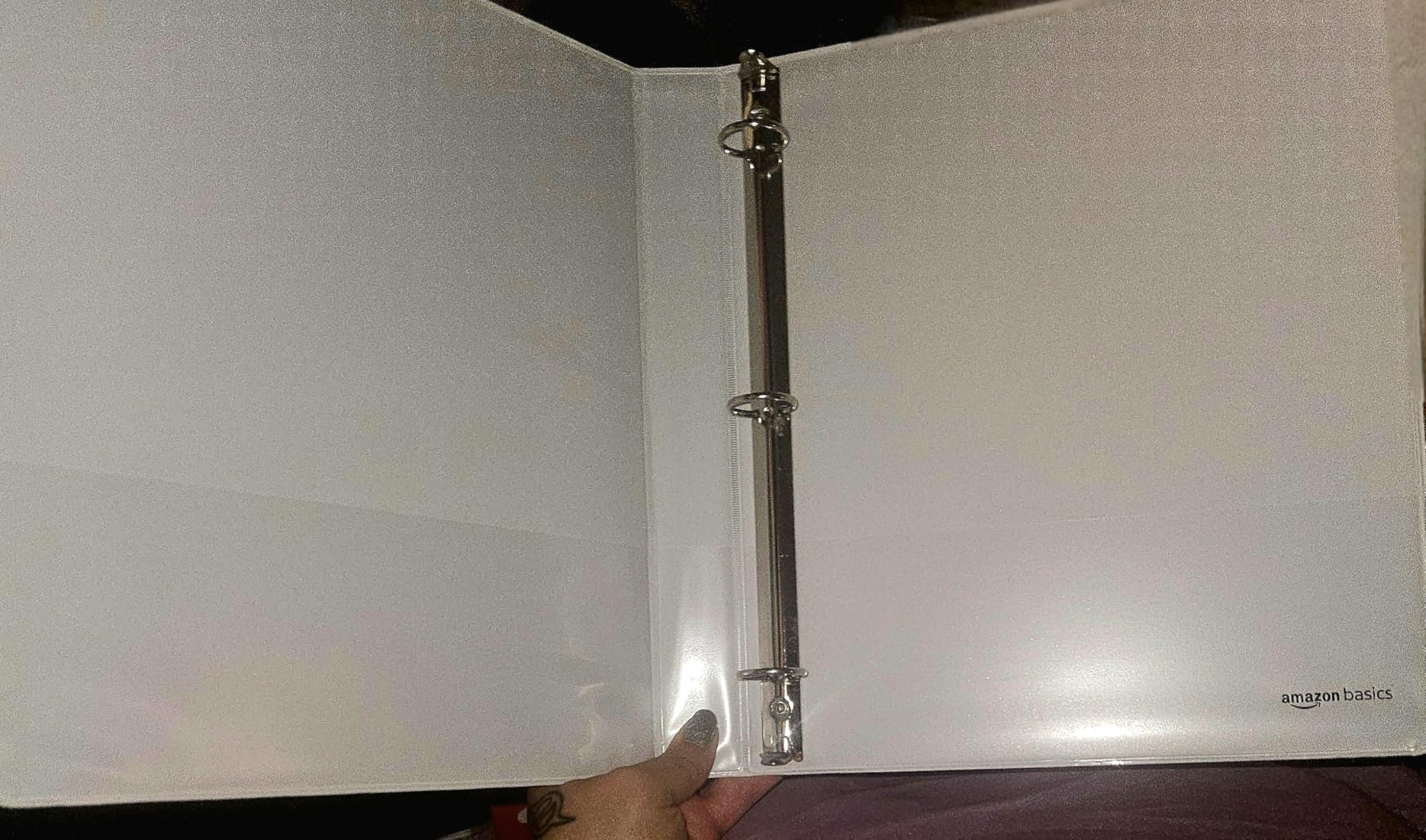 Amazon Basics 3-Ring Binder with Round Rings and Interior Pockets, 1-Inch, White, 4-Pack customer photo 1