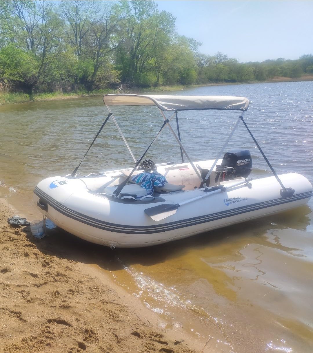 Killer Whale 10.8' Aluminum Floor - Fishing Boat with Heat-Welded PVC - Inflatable Boat Easy Setup & Lightweight - 15HP Motor Compatibility - Includes Bench Seat & Carry Bag customer photo 1