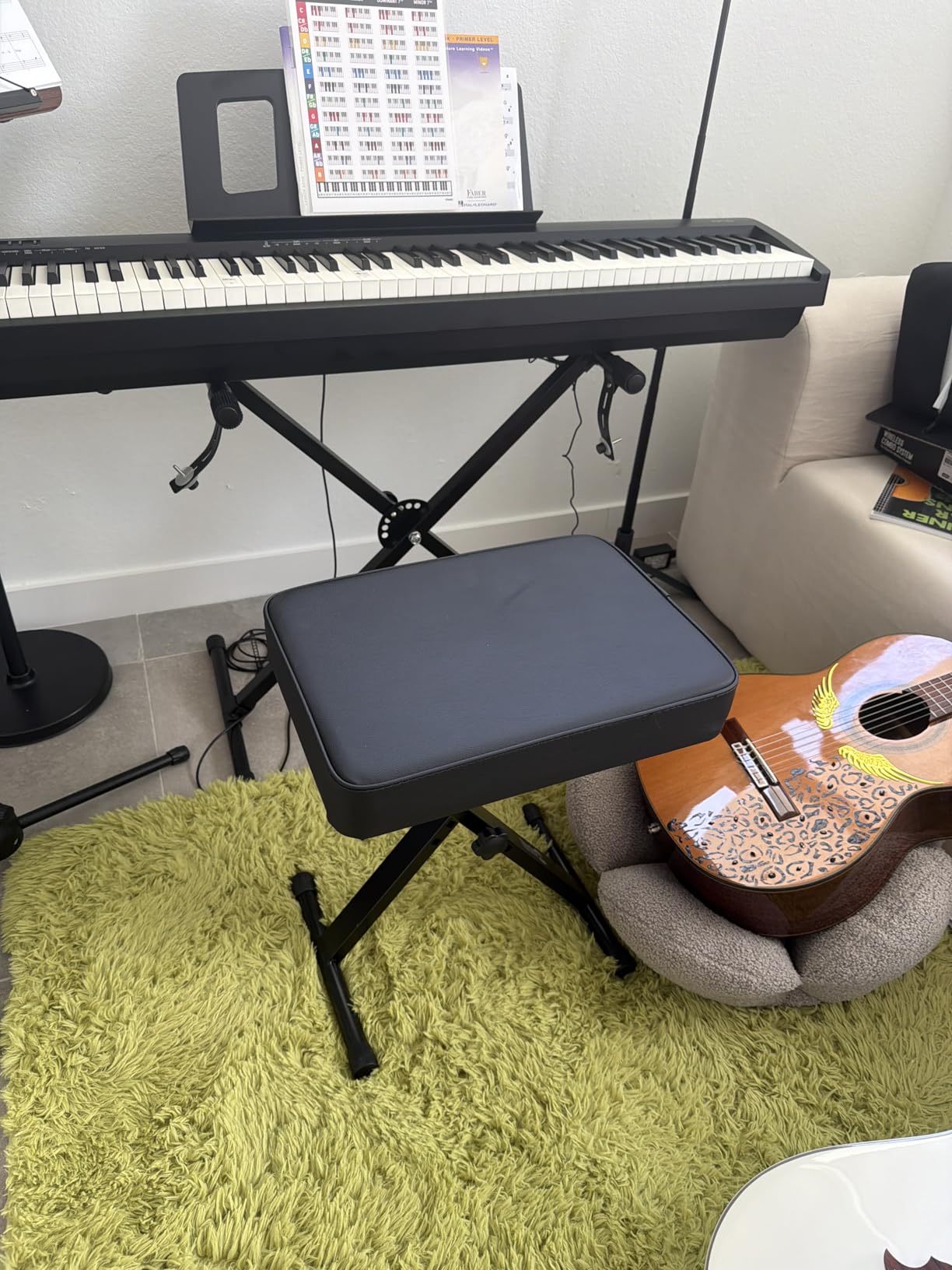 RockJam Premium Adjustable Padded Keyboard Bench or Piano Stool with Lessons customer photo 1