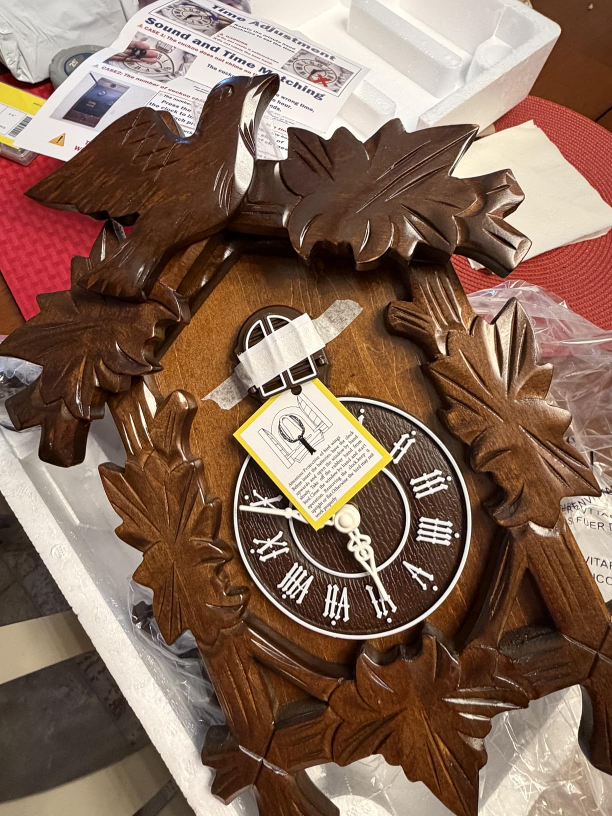 Rylai Cuckoo Clock Vintage Large Wooden Wall Clock Handcrafted 13x9.5 Inch Brown customer photo 1
