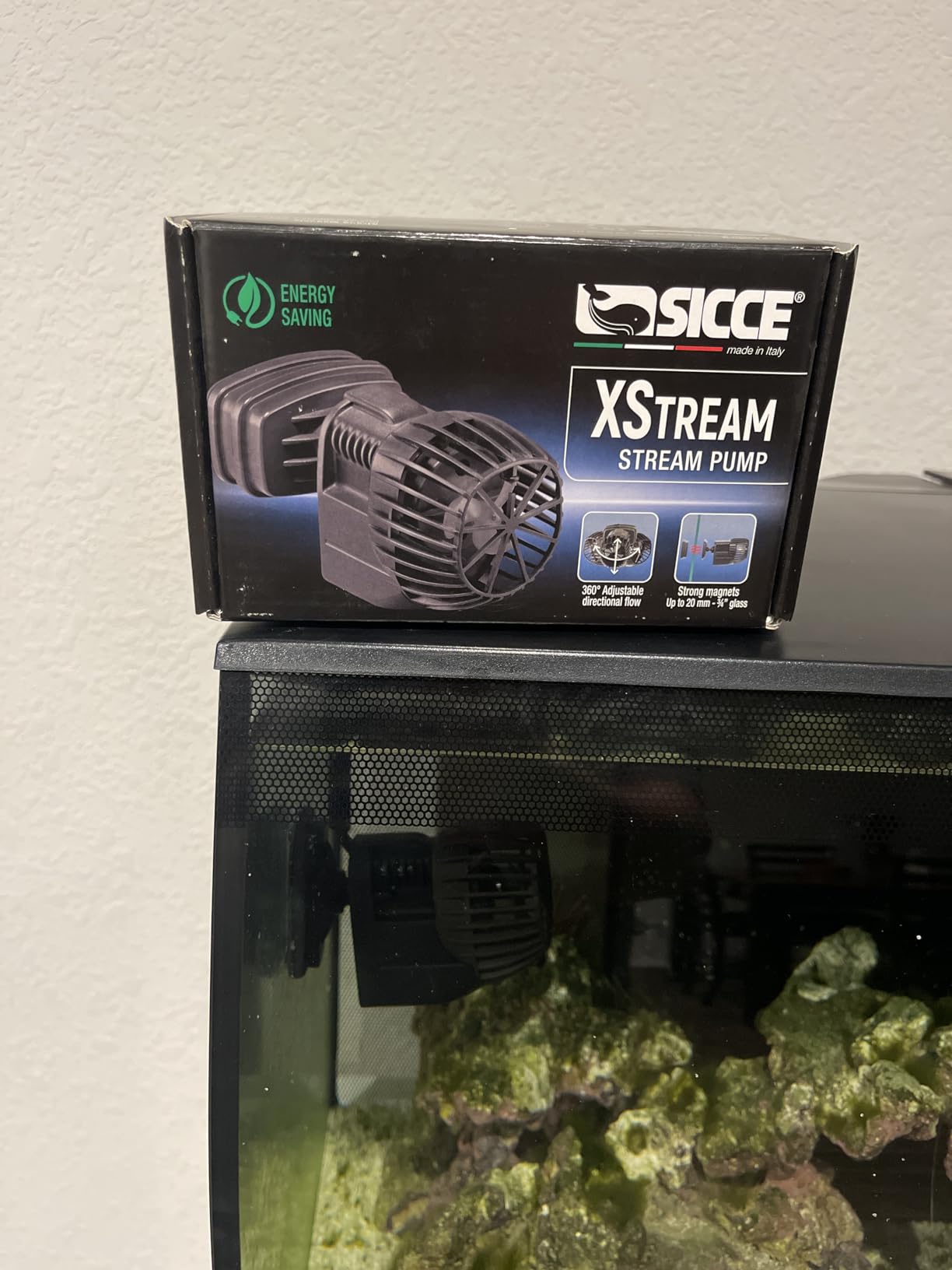 Sicce XSTREAM 5000 Wave Maker Flow Pump 1320 GPH | 360° Adjustable Quiet Submersible Magnetic Powerhead for Saltwater & Freshwater Tanks, Aquarium Water Circulation Pump up to 130 Gallons customer photo 1