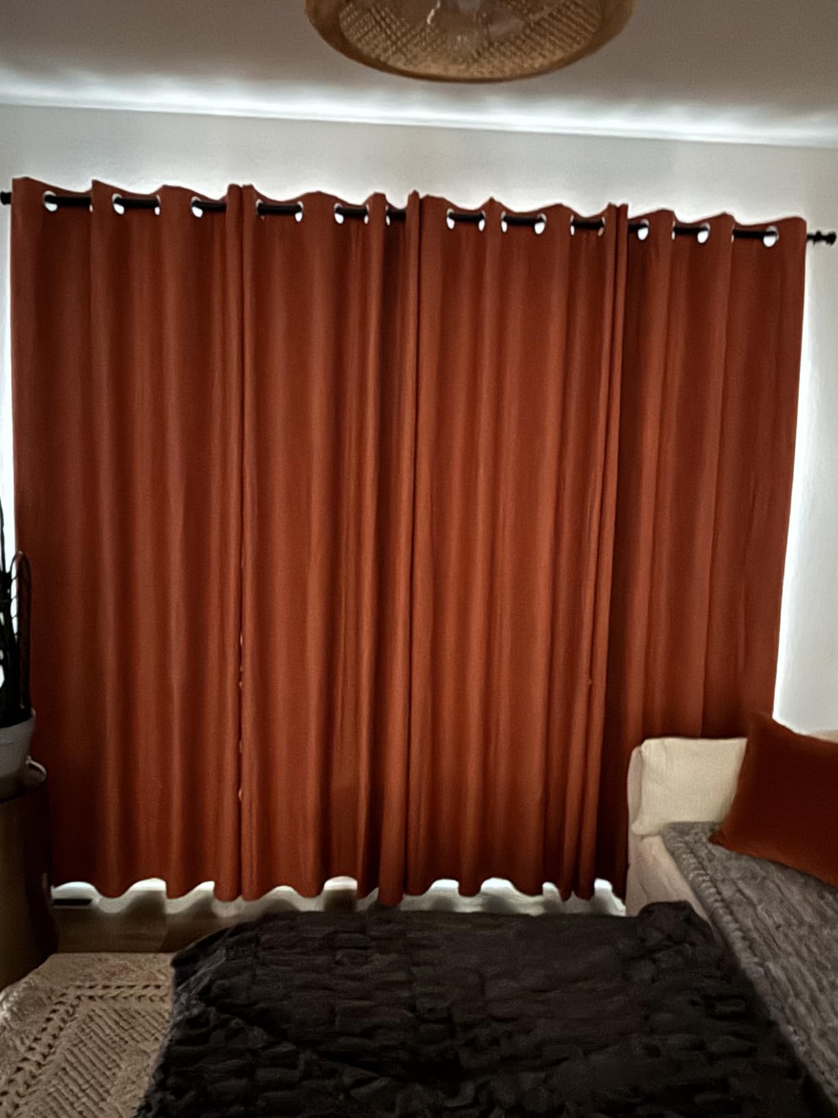 Yakamok Room Darkening Gray Blackout Curtains 84 Inch Long Light Blocking Thermal Insulated Window Treatment Grommet Drapes for Bedroom Living Room, 52W x 84L, Grey Curtains, 2 Panels customer photo 2