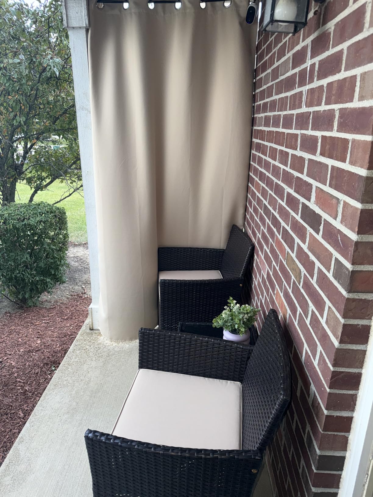 RYB HOME Outdoor Curtains for Patio Waterproof Block Sunlight Thermal Insulated Privacy Assured Thick Outside Curtains for Porch, Gazebo, Pergola, W52