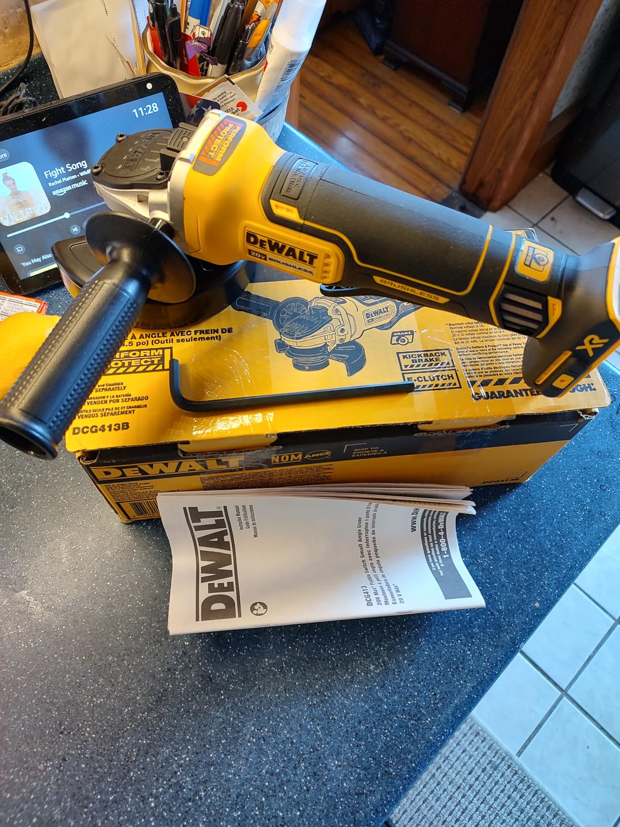 20V MAX Angle Grinder Tool Cordless Brushless, 4 1/2 Inch, with Paddle Switch and Kickback Brake, Tool Only (DCG413B) customer photo 1