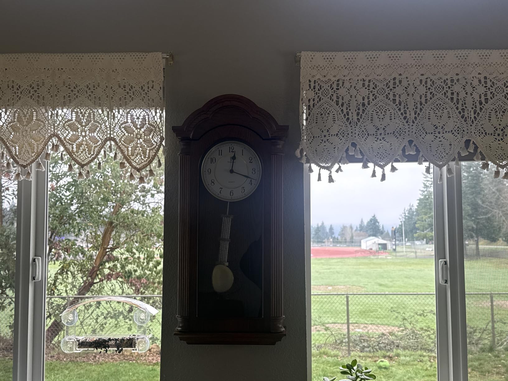 Pendulum Wall Clock Battery Operated - Large, Wooden Hanging Grandfather Wall Clock with Pendulum, 27x11 - Quiet, Real Wood customer photo 1