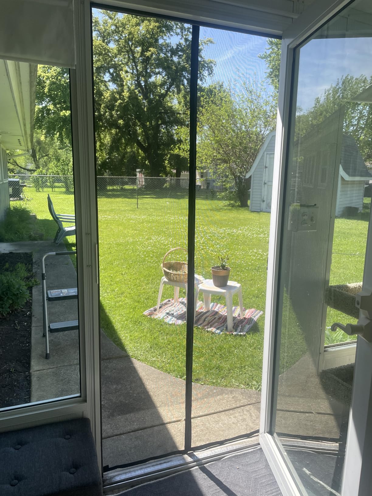 AUGO Magnetic Screen Door - Self Sealing, Heavy Duty, Hands Free Mesh Partition Keeps Bugs Out - Pet and Kid Friendly - Patent Pending Keep Open Feature - 38 Inch x 83 Inch customer photo 1