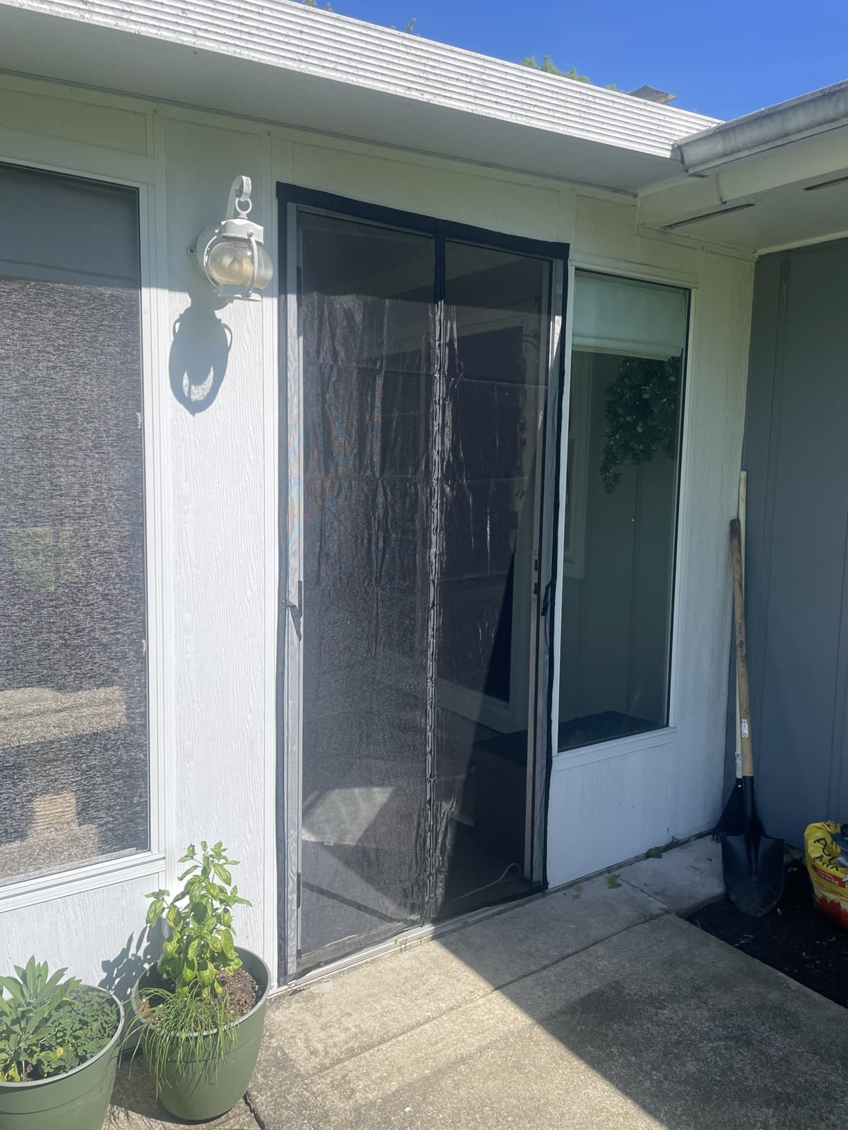 AUGO Magnetic Screen Door - Self Sealing, Heavy Duty, Hands Free Mesh Partition Keeps Bugs Out - Pet and Kid Friendly - Patent Pending Keep Open Feature - 38 Inch x 83 Inch customer photo 2