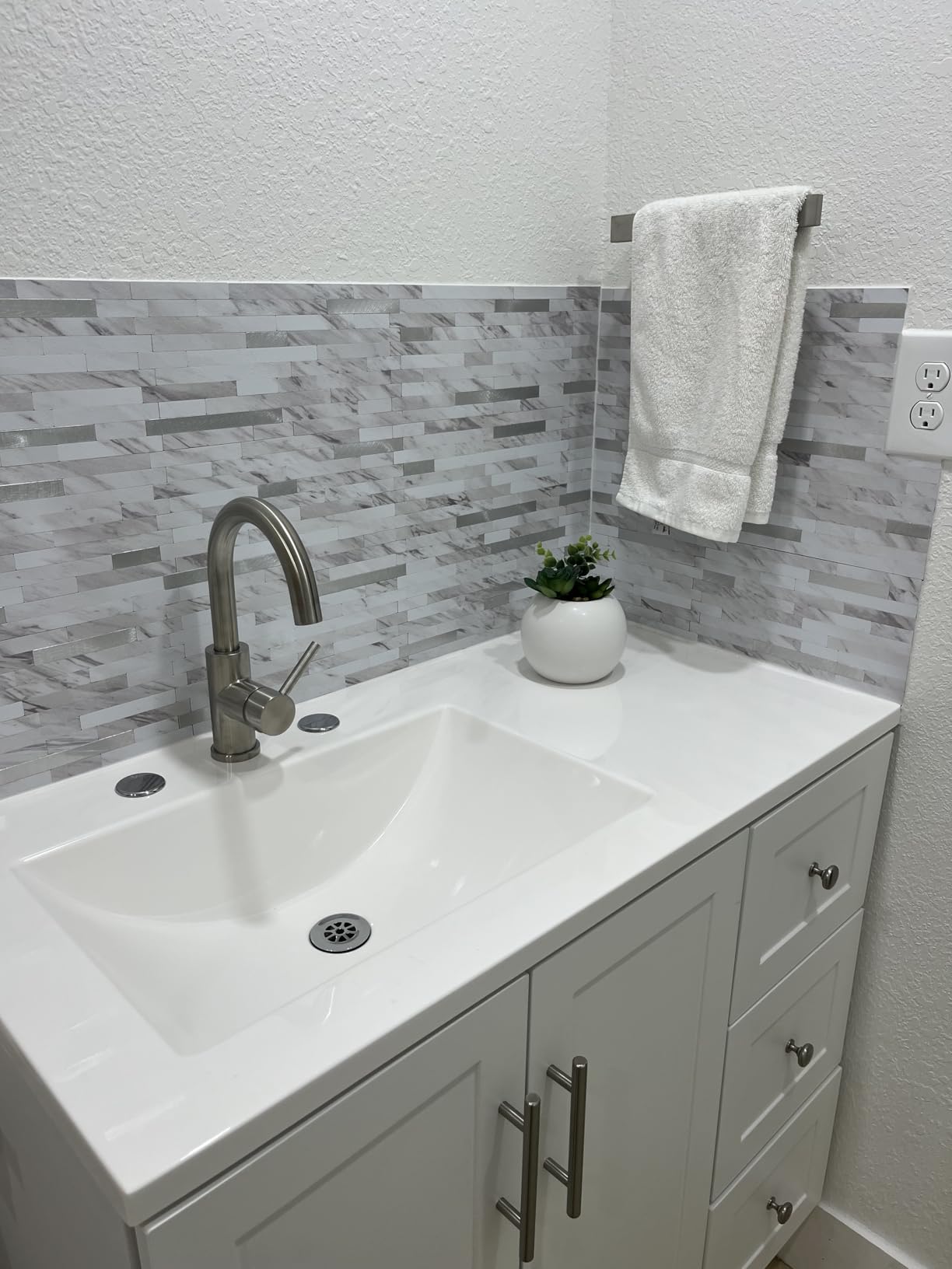 CREA Bar Sink Faucet, Bathroom Kitchen Faucet Brushed Nickel Pre Wet Small Mini Kitchen Bath Utility Marine Faucet Single Hole Stainless Steel Farmhouse Vanity Lavatory Faucets Outdoor customer photo 1