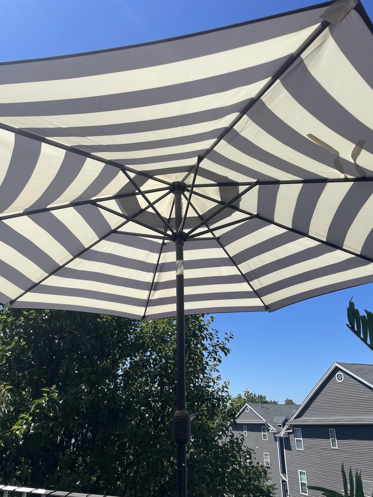 Blissun 9' Outdoor Patio Umbrella, Outdoor Table Umbrella, Yard Umbrella, Market Umbrella with 8 Sturdy Ribs, Push Button Tilt and Crank customer photo 1