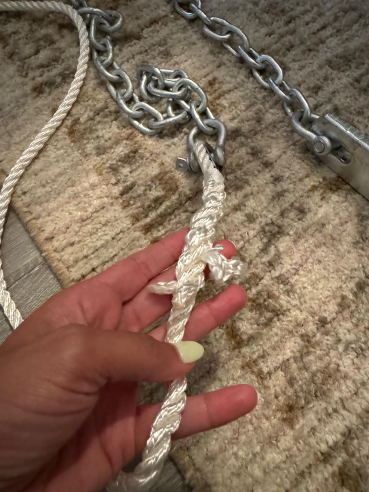 MarineNow Fluke Anchor Kit - Hot-Dip Galvanized Anchor with Chain, 98 ft Marine Rope & Shackles | Choose 5 lb (10-18 ft Boats), 8.5 lb (15-24 ft), or 13 lb (20-32 ft) customer photo 2