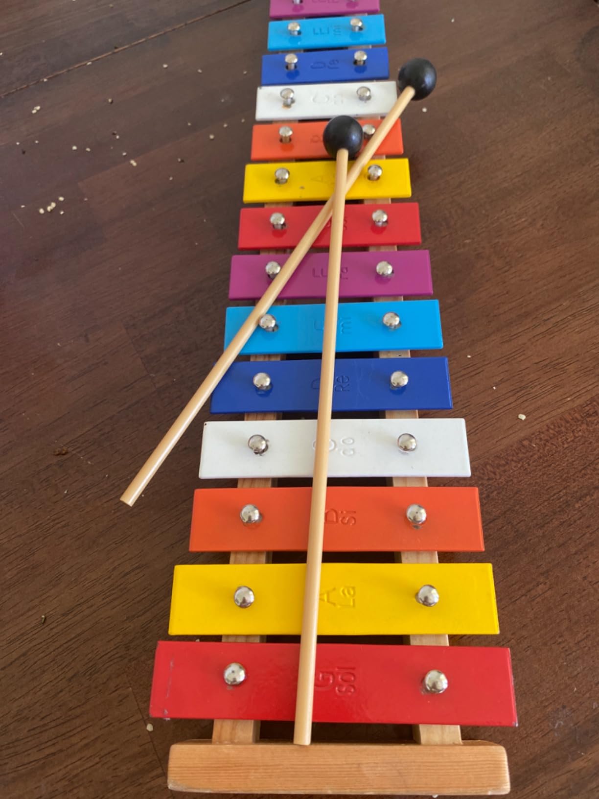 CeleMoon 15 Tone Natural Wooden Xylophone for Kids Toddlers Adults, Metal Bar Glockenspiel with Multi-Colored Keys customer photo 1