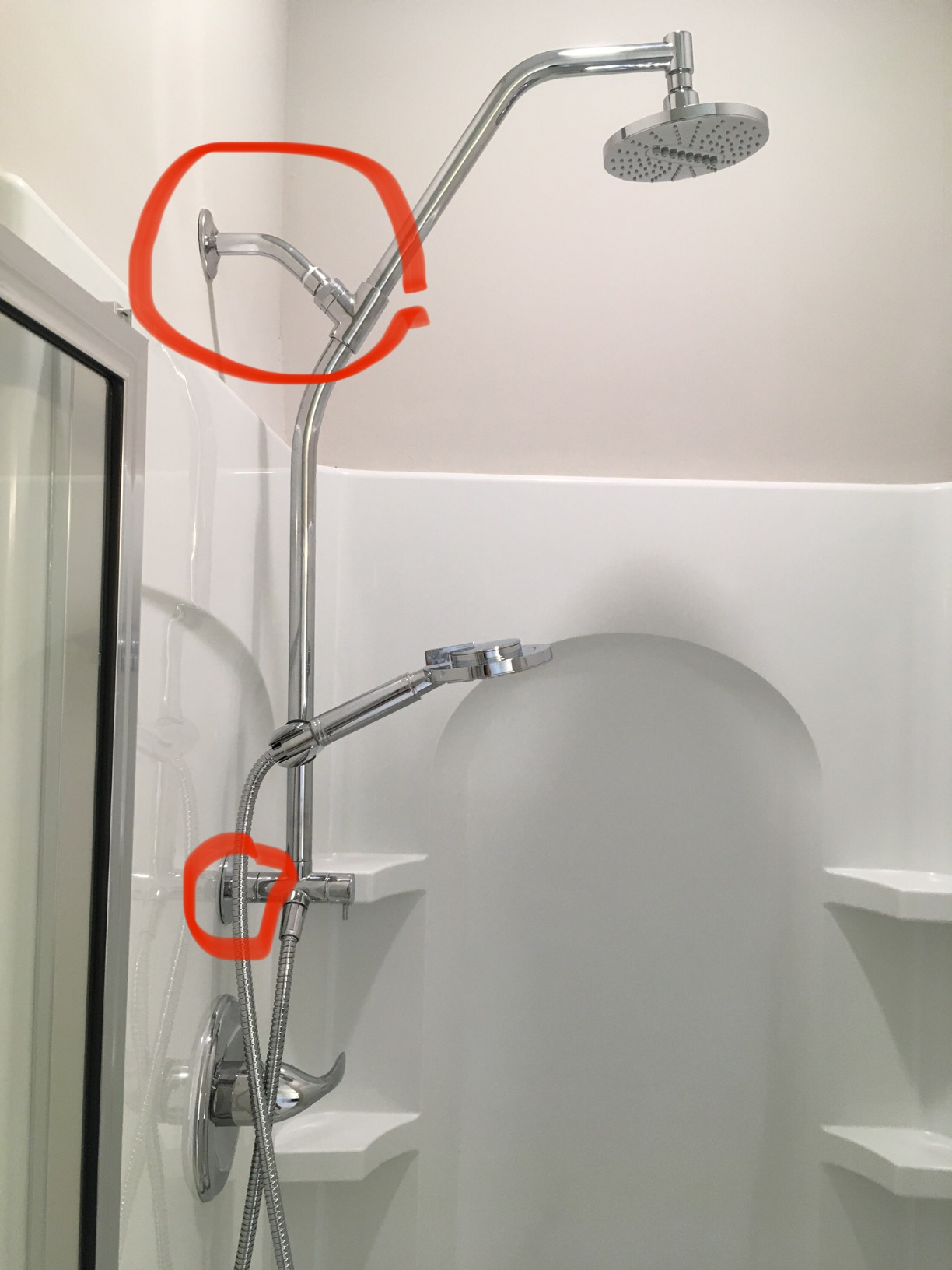 BRIGHT SHOWERS Rain Shower Head with Handheld Combo, Dual Shower System with Slide Bar, Rain Shower System, Adjustable Height, Brass Slide Bar & Diverter, 60 Inch Stainless Steel Hose, Chrome customer photo 1