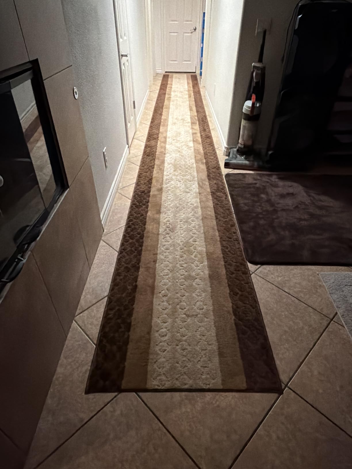 Custom Size Hallway Runner Rug Brown-Beige Color 31 inch Wide Select Your Length Non-Slip (Skid Resistance) Rubber Backing 6 feet x 31 inch customer photo 2