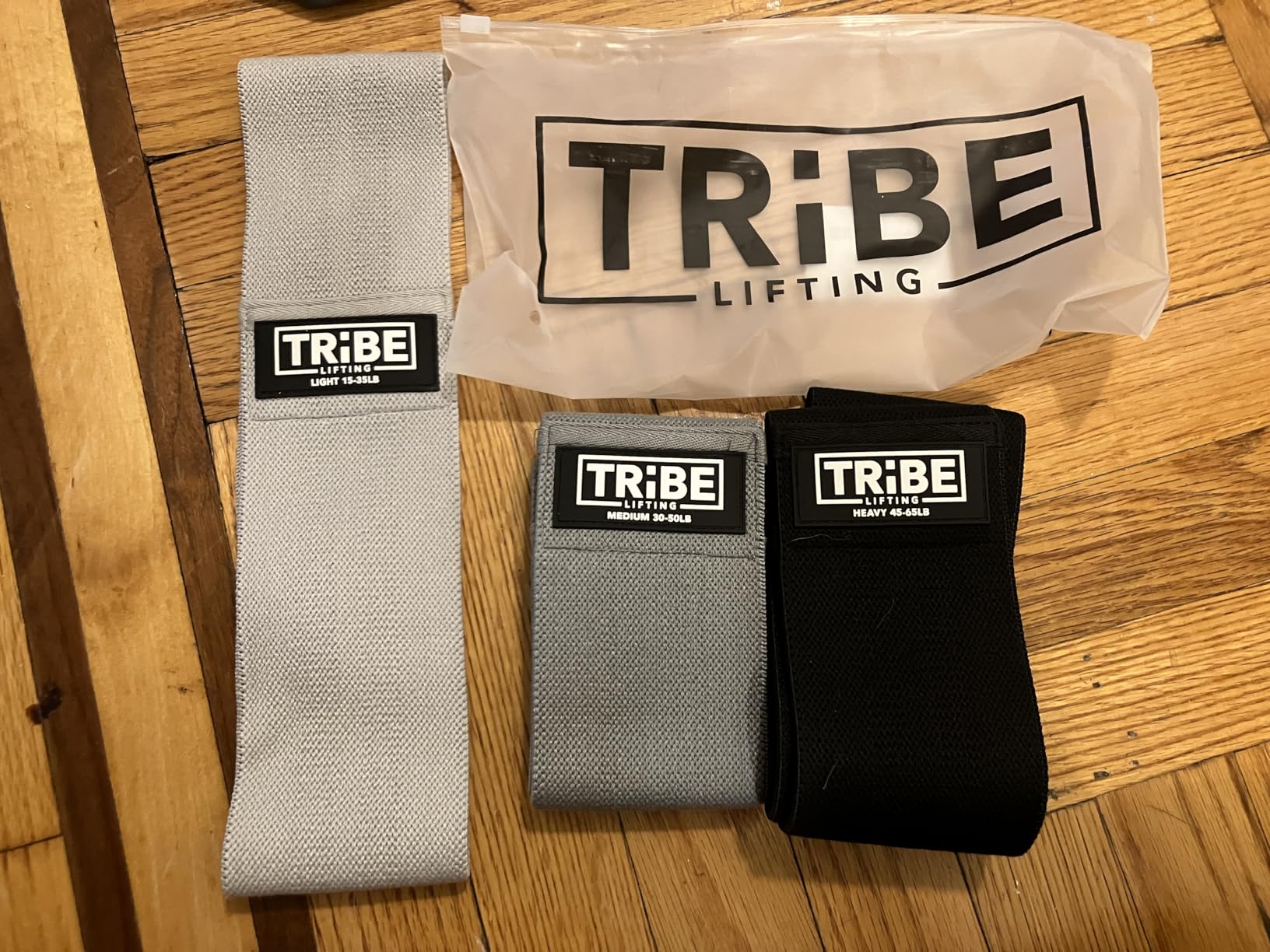 Tribe Lifting Resistance Bands for Working Out - 3 Pack Fabric Workout Bands for Women and Men - Booty Bands for Legs and Glute - Non Slip Exercise Bands Set customer photo 1