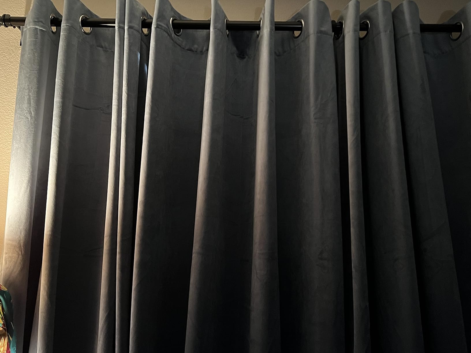 StangH Black Blackout Velvet Curtains 84 inches Long - Grommet Thermal Insulated Curtain Panels Chill Resist Keep Warm for Living Room, Black, W52 x L84 Inches, 2 Pieces customer photo 1