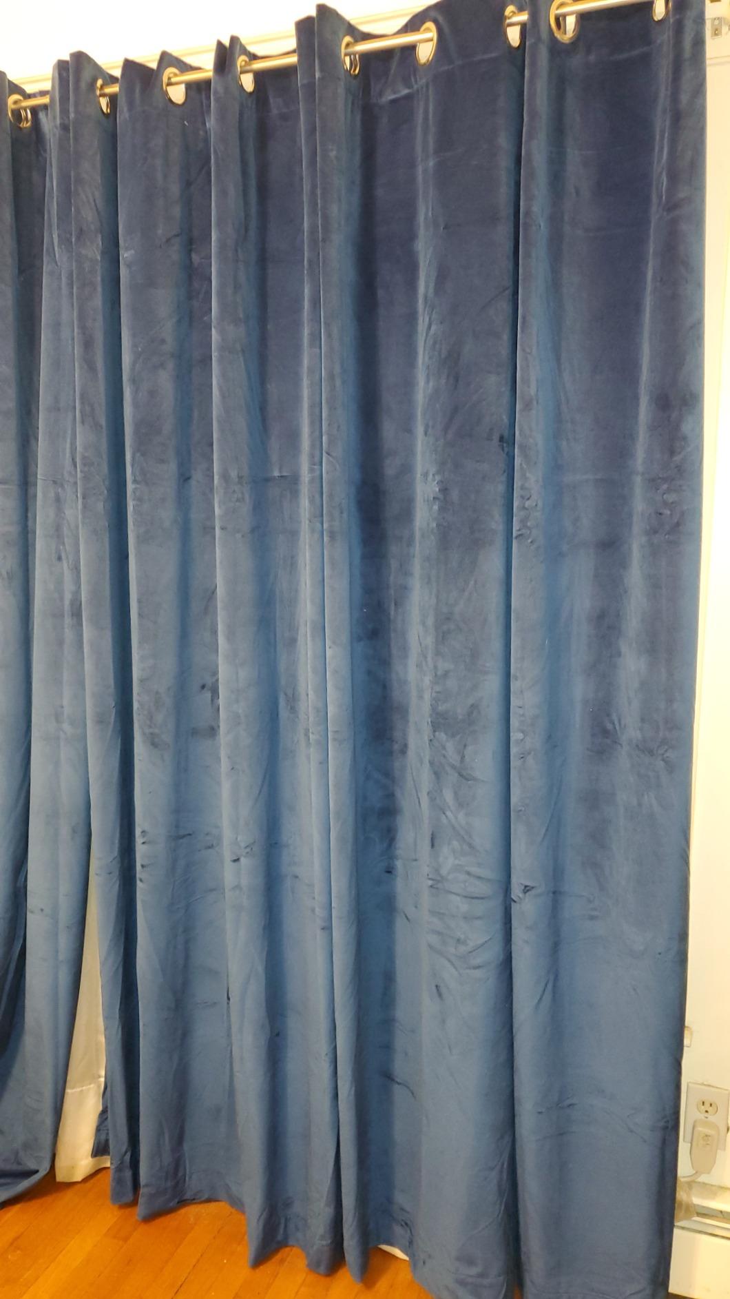 SINGINGLORY Black Velvet Curtains 52 x 84 Inch, Blackout Thermal Insulated Grommet Window Curtain 2 Panels Set for Bedroom and Living Room (W52 x L84, Black) customer photo 2