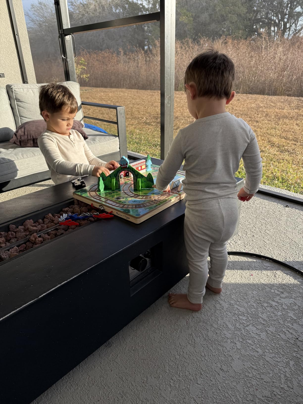 Melissa & Doug Take-Along Railroad Tabletop Playset with Wooden Train Toys, Animals & Scenery Play Pieces, Ages 3+ - FSC Certified customer photo 1
