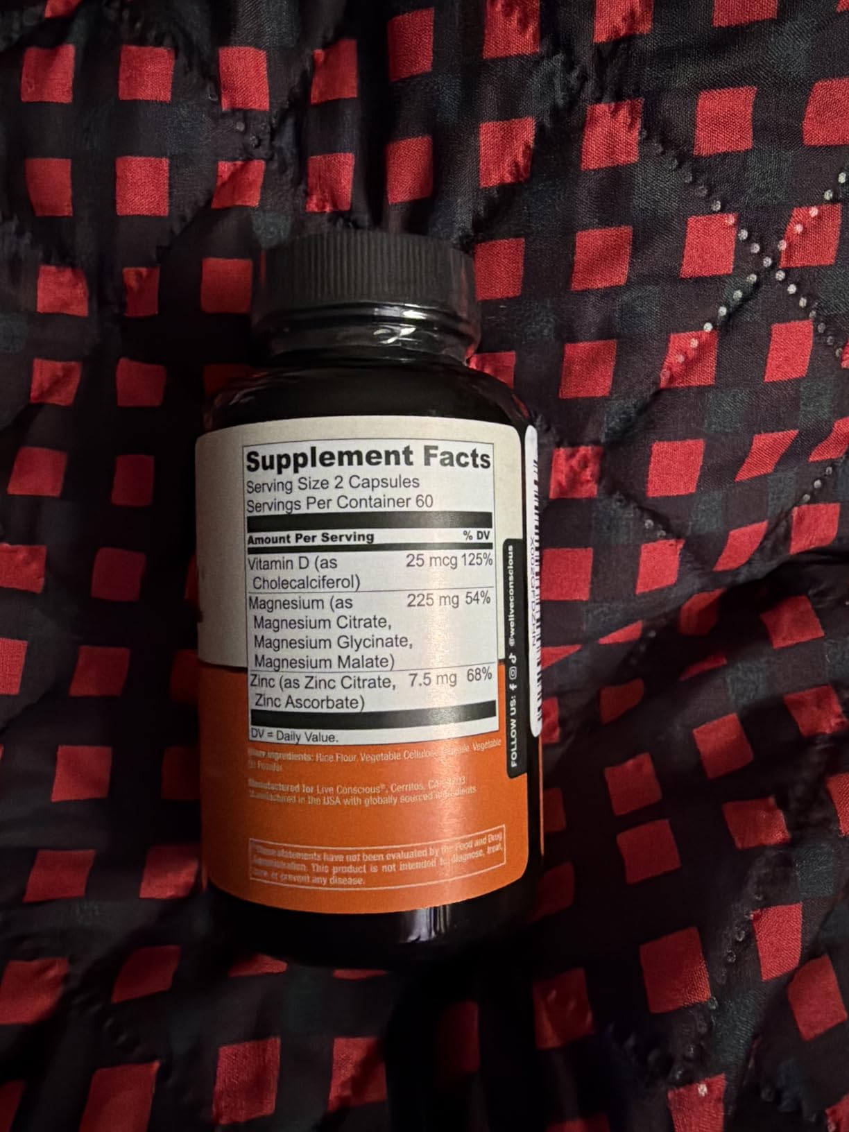 Live Conscious Magwell Magnesium Zinc & Vitamin D3 - Magnesium Glycinate, Malate, & Citrate - Triple Supplement for Women & Men - for Sleep, Bone, Heart, Immune Support - 120 Caps customer photo 2