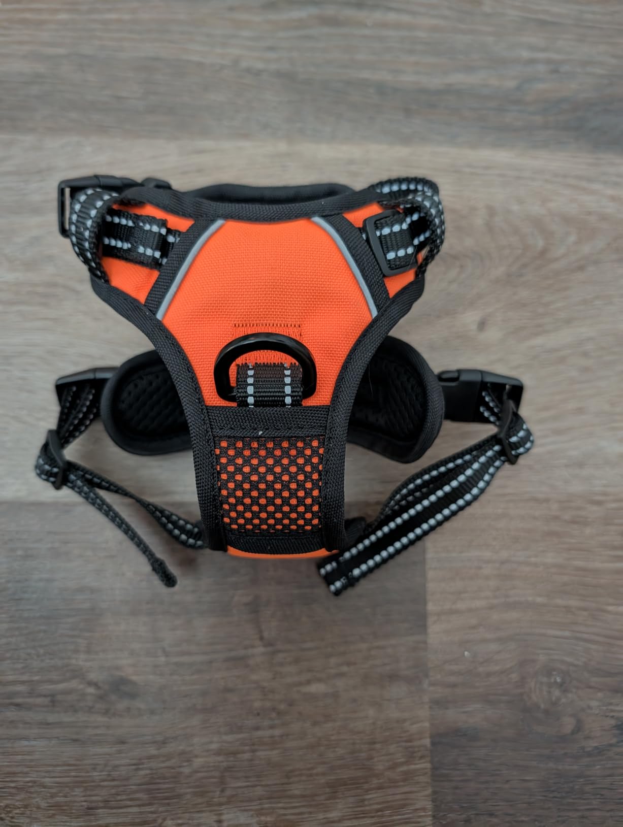 PHOEPET No Pull Dog Harness Reflective Adjustable Vest with a Training Handle, Name ID Pocket, 2 Metal Leash Hooks, 3 Snap Buckles [Easy to Put on & Take Off](M, Baby Blue) customer photo 2