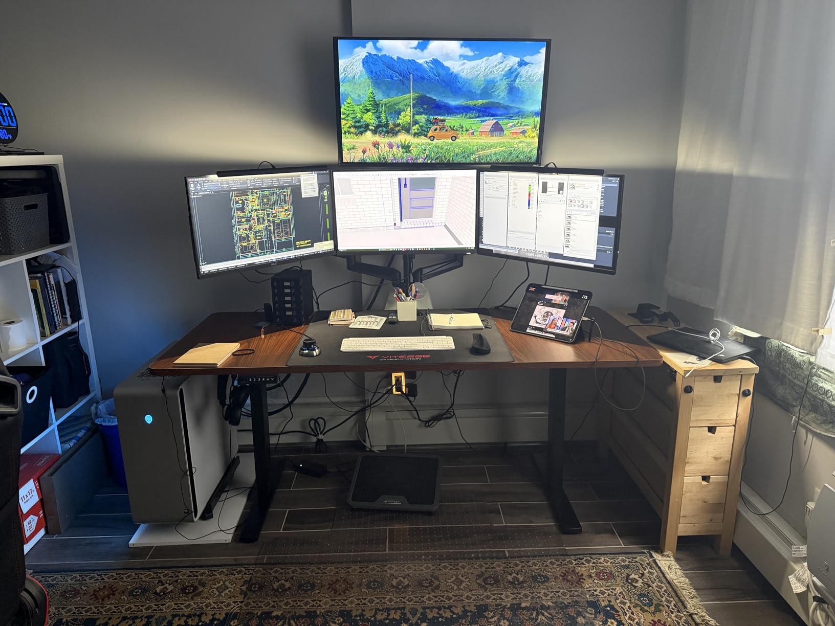 VIVO Electric 60 x 24 in Standing Desk, Memory Height Adjustment, 1B Series, Holds 220 lbs, One-Piece Black Top, Black Frame, DESK-KIT-1B6B customer photo 2