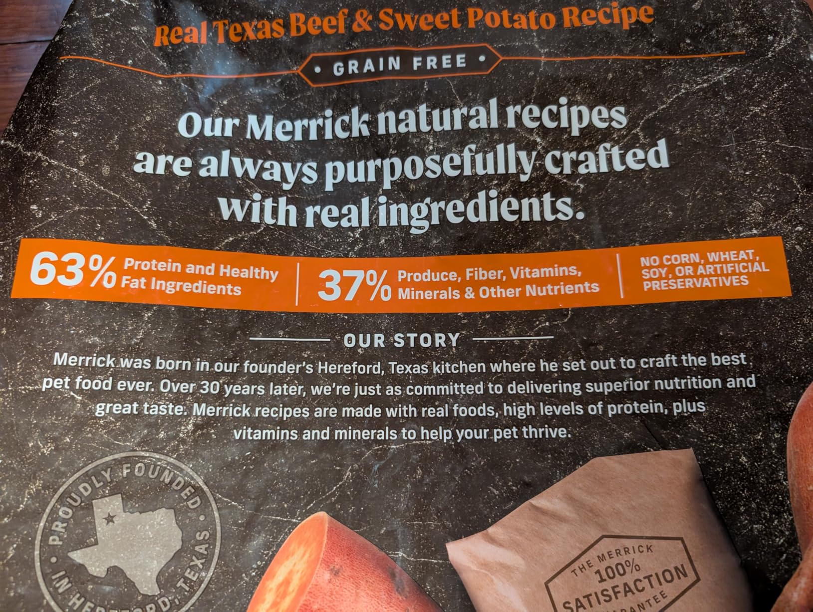 Merrick Premium Grain Free Dry Adult Dog Food, Real Beef and Sweet Potato - 4.0 lb. Bag customer photo 2