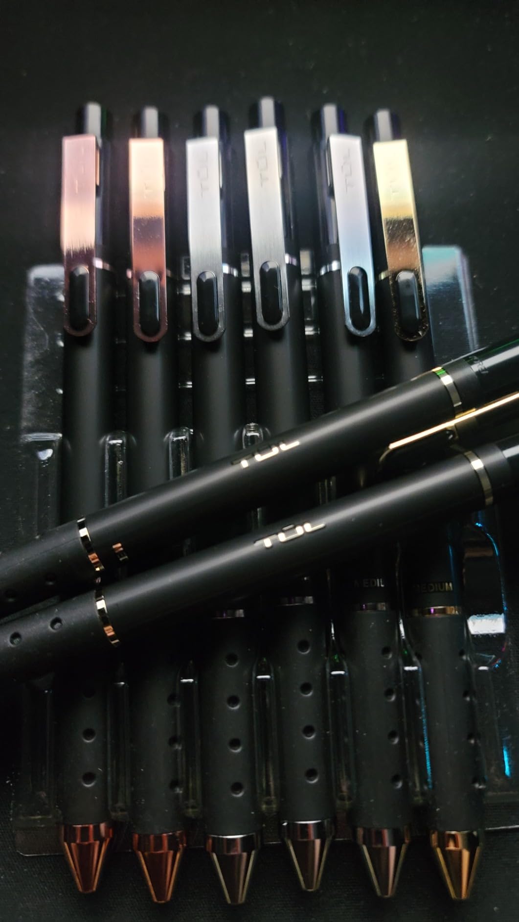 TUL GL Series Retractable Gel Pens, Medium Point, 0.7 mm, Black Barrel, Black Ink, Pack Of 12 Pens customer photo 1